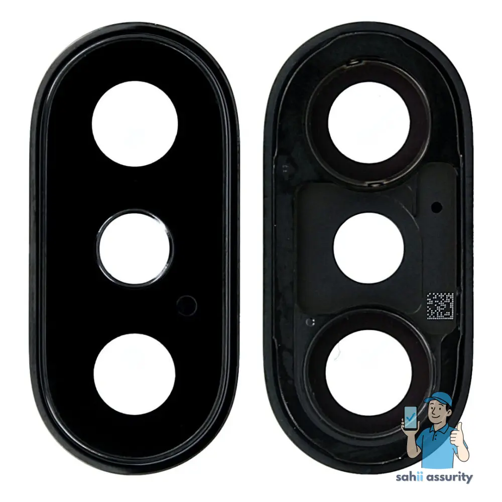 Camera Lens Glass with Frame for Apple iPhone X Black